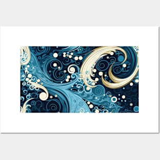 Abstract Swirls and Waves Effect illustration Posters and Art